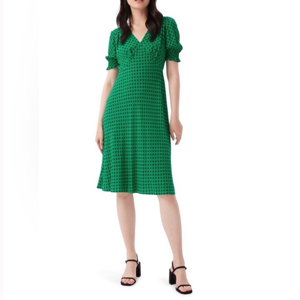 Diane Von Furstenberg Jemma Dot Print Crepe Dress - New With Tags